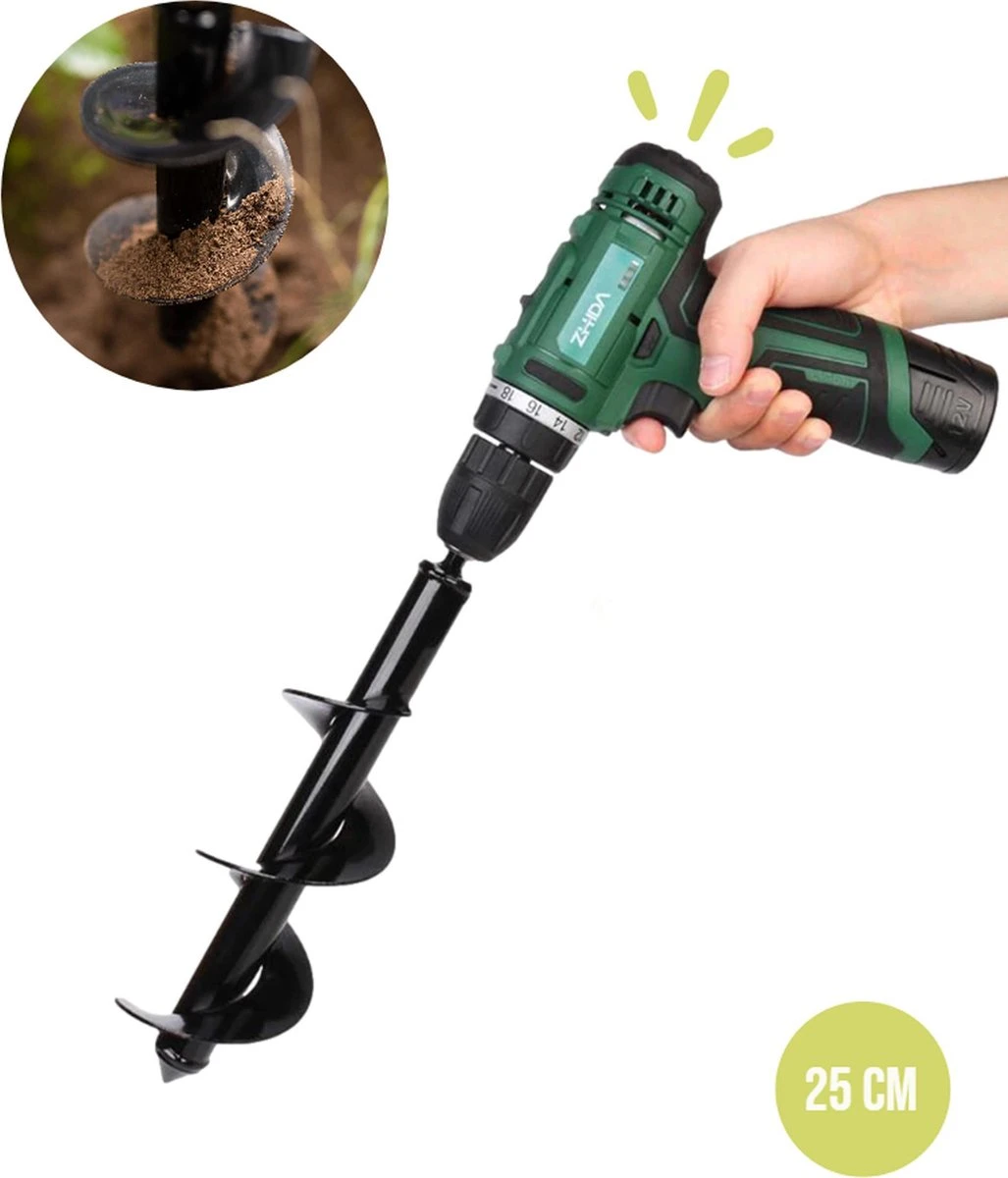 Merkloos Grondboor Voor Planten - 25 CM - Palenboor - Moestuin - Bollenplanter - Zwart 1 Merkloos Grondboor Voor Planten - 25 CM - Palenboor - Moestuin - Bollenplanter - Zwart