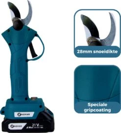 NovarGarden® Elektrische Snoeischaar NG1 - 2x Accu - Elektrisch - Takkenschaar - Op Batterij - 28mm -Tuinartikelen Winkel 1089x1200