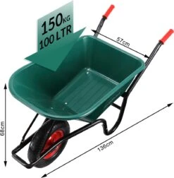 Gardebruk Kruiwagen 100 L - Kunststof Kuip – Tot 150KG Groen -Tuinartikelen Winkel 1176x1200 5