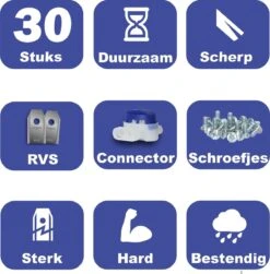 Mesjes Voor Gardena Robotmaaier - Husqvarna Automower - 30st - RVS Coated - Plastic Box + CONNECTOR -Tuinartikelen Winkel 1180x1200
