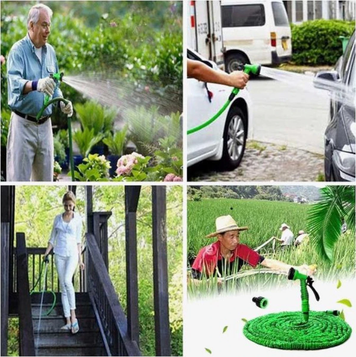 Green Garden -Flexibele Tuinslang En Bewatering - 30 Meter Lengte -Ultra Sterke Uittrekbare Tuinslang- Magic Hose 2 Green Garden -Flexibele Tuinslang En Bewatering - 30 Meter Lengte -Ultra Sterke Uittrekbare Tuinslang- Magic Hose - Afbeelding 2