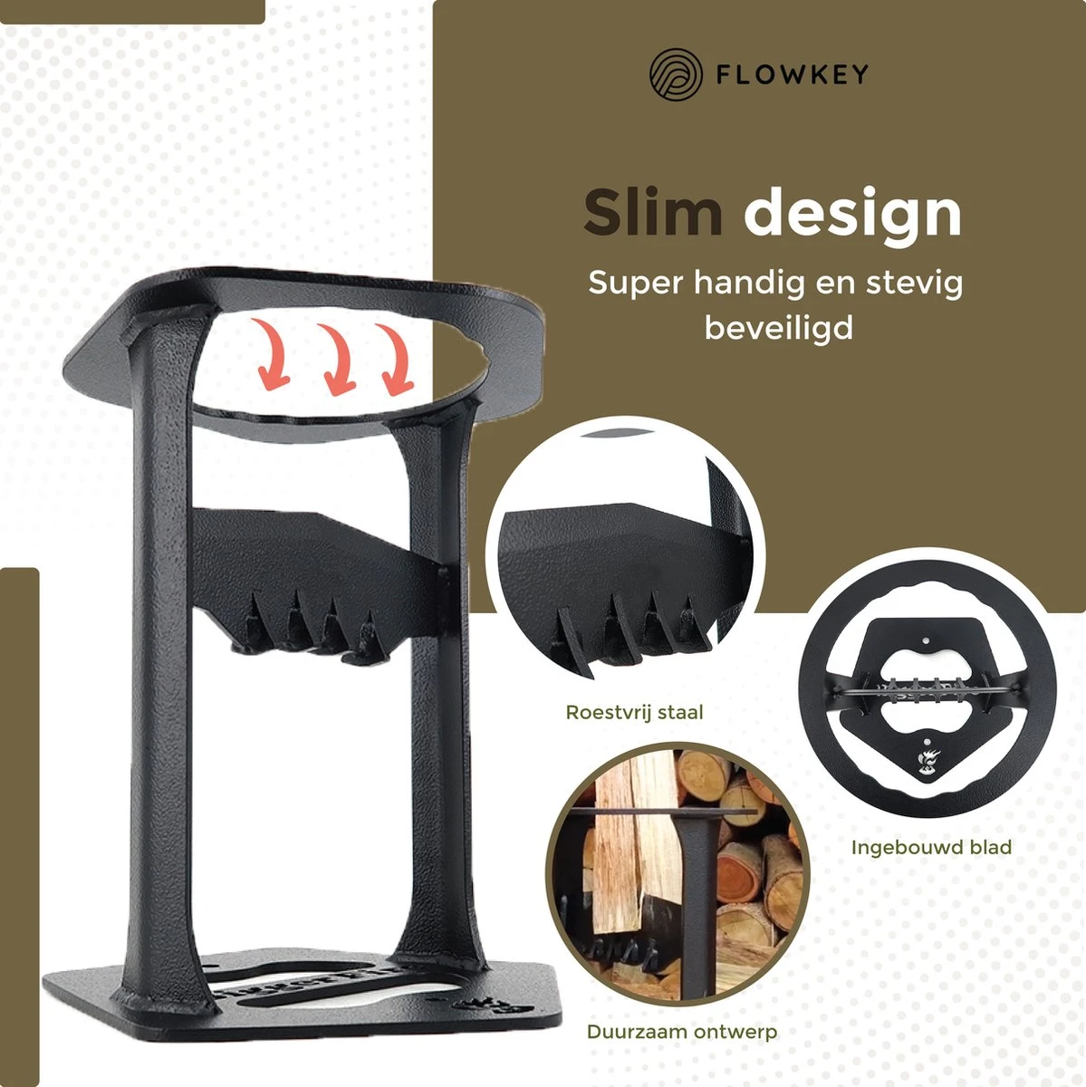 Flowkey® Houtklover XL - Houtsplijter Bijl - Houtkliever Kloofwig Gietijzer - Voor Hout & Aanmaakhout - Inclusief Gratis Hamer 6 Flowkey® Houtklover XL - Houtsplijter Bijl - Houtkliever Kloofwig Gietijzer - Voor Hout & Aanmaakhout - Inclusief Gratis Hamer - Afbeelding 6