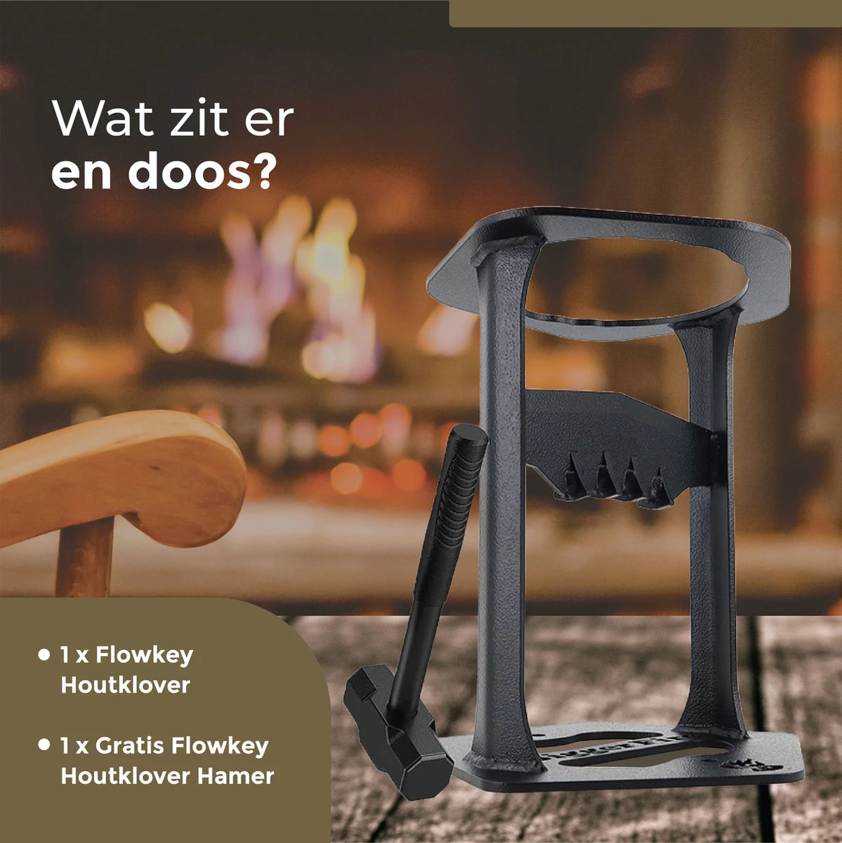 Flowkey® Houtklover XL - Houtsplijter Bijl - Houtkliever Kloofwig Gietijzer - Voor Hout & Aanmaakhout - Inclusief Gratis Hamer 10 Flowkey® Houtklover XL - Houtsplijter Bijl - Houtkliever Kloofwig Gietijzer - Voor Hout & Aanmaakhout - Inclusief Gratis Hamer - Afbeelding 10