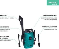 VONROC Hogedrukreiniger V14C-1 - 1400W – 110 Bar – 390 L/h – Compact - Incl. 5m Slang, Spuitstukken En Accessoires 9 VONROC Hogedrukreiniger V14C-1 - 1400W – 110 Bar – 390 L/h – Compact - Incl. 5m Slang, Spuitstukken En Accessoires -Tuinartikelen Winkel 1200x1008 2