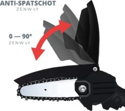 Zenway - Mini Kettingzaag - Snoeizaag - Kettingzaag - Kettingzaag Elektrisch Met 1 Accu- Inclusief Koffer - 1 Extra Accu - Zwart -Tuinartikelen Winkel 1200x1064 1