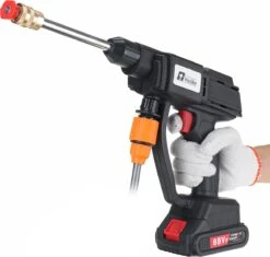 Merkloos Elektrische Accu-Hogedrukreiniger - 20Bar - Multifunctioneel Mondstuk - Draagbaar Oplaadbaar Snoerloos - Reinigingsspuitpistool - Met Rijke Accessoires - Voor Makita 18V-batterij - Voor Auto, Tuin, Terras, Raam (Zwart) -Tuinartikelen Winkel 1200x1140 3