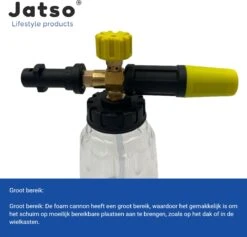 Jatso® Foam Cannon - Snow Foam - Foam Gun - Schuimlans - Foam Gun Auto - Foam Lance - Schuimsproeier - Snow Foam Cannon - Past Op Karcher K1 T/m K7 - Messing - Afneembaar Pistool -Tuinartikelen Winkel 1200x1153 1