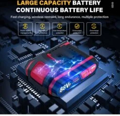 Violeworks® Accu Kettingzaag - Snoeizaag - Mini Kettingzaag - Handkettingzaag - Ook Voor Makita - Elektrische Kettingzaag - Elektrische Snoeischaar - Op Batterij - 2900 MAh - 1080W - 88V -Tuinartikelen Winkel 1200x1156 5