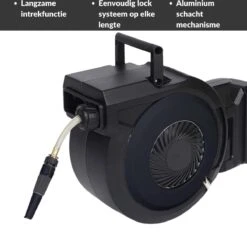 Buxibo - Wandslangenbox 20 Meter + 2 Meter - Tuinslang Met Haspel - 9 Sproei Standen - Slangenhouder 180° Draaibaar - Tuinslanghaspel Zwart+ Gratis Sproeier - Zwart -Tuinartikelen Winkel 1200x1161