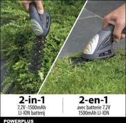 Powerplus POWEG4500 Gras-/Heggenschaar Accu - 7.2V - Snoeien En Knippen - Zwaardlengte 83/120mm - Mesafstand 8mm - Incl. 1,5Ah Accu En Lader - Haagschaar Voor Tuinonderhoud -Tuinartikelen Winkel 1200x1177 1