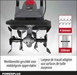 Powerplus POWEG7010 Tuinfrees - 1050W - Werkbreedte 320mm - Werkdiepte Max. 220mm - Incl. 4 Messen -Tuinartikelen Winkel 1200x1179 10