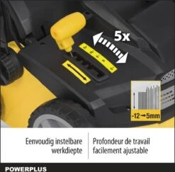 Powerplus POWXG7516 Elektrische Verticuteermachine - Mos Verwijderaar - 1800W - 360mm Maaibreedte- 45L Opvangbak - Incl. Gazonbeluchter/grasbeluchter -Tuinartikelen Winkel 1200x1179 3