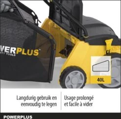 Powerplus POWXG7513 Elektrische Verticuteermachine - Mos Verwijderaar - 1400W - 320mm Maaibreedte - 45L Opvangbak - Incl. Gazonbeluchter/grasbeluchter -Tuinartikelen Winkel 1200x1179 4