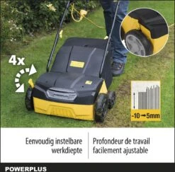 Powerplus POWXG7513 Elektrische Verticuteermachine - Mos Verwijderaar - 1400W - 320mm Maaibreedte - 45L Opvangbak - Incl. Gazonbeluchter/grasbeluchter -Tuinartikelen Winkel 1200x1180