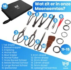 Good2know Bonsai Gereedschap Set – 16 Delig – Bonsai Starters Kit – Bonsai Boompje Verzorgingskit - Tuingereedschap -Tuinartikelen Winkel 1200x1187 8