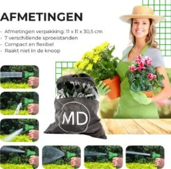 Uitrekbare Tuinslang Tot 15 Meter Van MD-goods ® - Tuinsproeier - Tuin Besproeien - Waterslang - Sproeikop - Groen - Flexibel Elastisch -Tuinartikelen Winkel 1200x1191 2