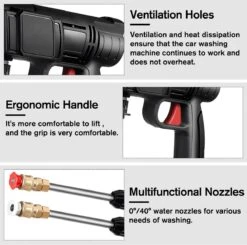 Merkloos Drillpro Elektrische Accu - Hogedrukreiniger - 30Bar - Multifunctioneel Mondstuk - Draagbaar Oplaadbaar Snoerloos - Zwart -Tuinartikelen Winkel 1200x1191 5