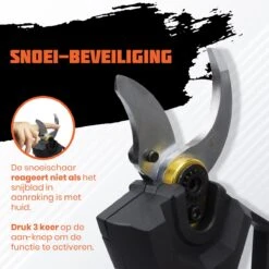 Reichlër® Elektrische Snoeischaar - 40 Mm Snijdiameter - 2x Accu - Anti-cut Functie - Heggenschaar - Takkenschaar - Zwart -Tuinartikelen Winkel 1200x1200 19