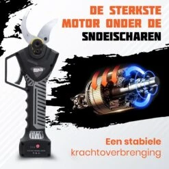 Reichlër® Elektrische Snoeischaar - 40 Mm Snijdiameter - 2x Accu - Anti-cut Functie - Heggenschaar - Takkenschaar - Zwart -Tuinartikelen Winkel 1200x1200 20