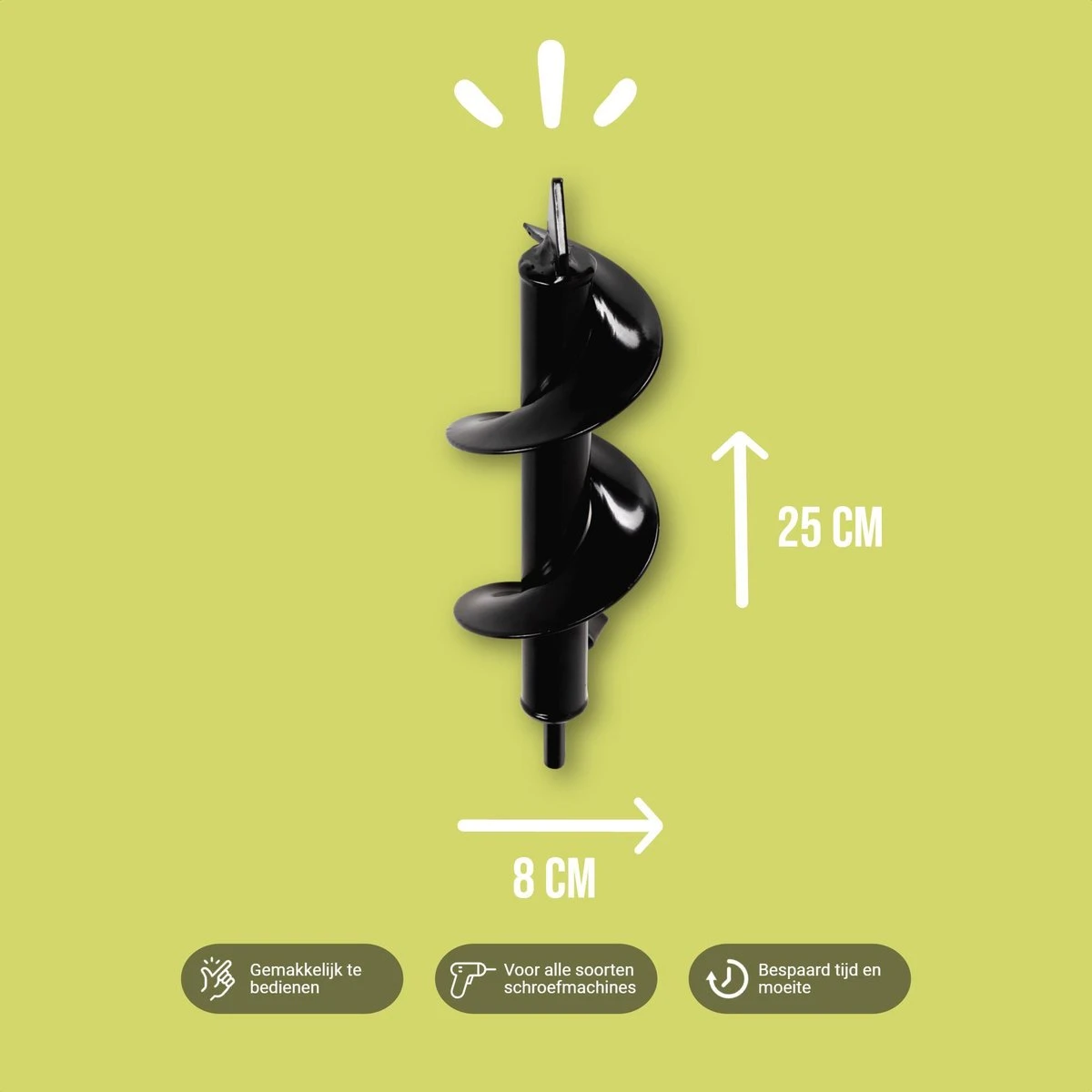Merkloos Grondboor Voor Planten - 25 CM - Palenboor - Moestuin - Bollenplanter - Zwart 2 Merkloos Grondboor Voor Planten - 25 CM - Palenboor - Moestuin - Bollenplanter - Zwart - Afbeelding 2
