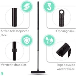 CLEANLY® Rubberen Bezem Met Vloerwisser - Kappersbezem - Zachte Bezem Binnen & Buiten - Vloertrekker Met Steel - 68-150 Cm 19 CLEANLY® Rubberen Bezem Met Vloerwisser - Kappersbezem - Zachte Bezem Binnen & Buiten - Vloertrekker Met Steel - 68-150 Cm -Tuinartikelen Winkel 1200x1200 326