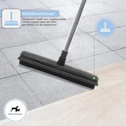 2 In 1 Rubberen Bezem – Bezem Binnen & Buiten – Vloerwisser Met Steel - Met Huisdierhaar Verwijderaar - Vloertrekker – Veger - Extra Lang 160cm -Tuinartikelen Winkel 1200x1200 330