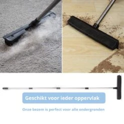 2 In 1 Rubberen Bezem – Bezem Binnen & Buiten – Vloerwisser Met Steel - Met Huisdierhaar Verwijderaar - Vloertrekker – Veger - Extra Lang 160cm -Tuinartikelen Winkel 1200x1200 332