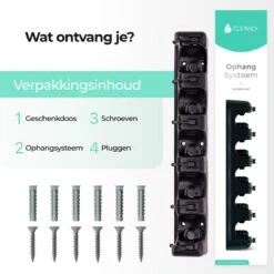 CLEANLY® Bezemhouder - Ophangsysteem Voor Tuingereedschap - Bezem Ophangsysteem - Gereedschapshouder Met Ophanghaken - ABS -Tuinartikelen Winkel 1200x1200 346