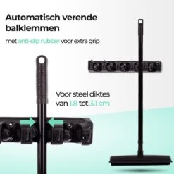 CLEANLY® Bezemhouder - Ophangsysteem Voor Tuingereedschap - Bezem Ophangsysteem - Gereedschapshouder Met Ophanghaken - ABS -Tuinartikelen Winkel 1200x1200 349