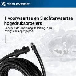 Techweise - Rioolslang Voor Kärcher K2 T/m K7 - 15M - Met Voorwaartse Hogedruksproeiers -Tuinartikelen Winkel 1200x1200 399