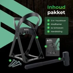 Lighted Lifestyle™| Houtklover Voor Aanmaakhout Incl. Kloofhamer - Houtsplijter - Houtkliever - Snel Haardhout - Gietijzer - Incl. Schroeven -Tuinartikelen Winkel 1200x1200 493