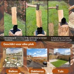 Miseru Houtklover – Geen Bijl Nodig – No Axe - Houtsplijter – Houtkliever – HANDMADE In Holland - Houtklover Voor Aanmaakhout – Metaal -Tuinartikelen Winkel 1200x1200 646