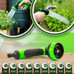 MD-Goods ® Super Sterk Uitrekbare Tuinslang Tot 30 Meter + GRATIS Tas En Koppelstuk - Tuinsproeier - Tuin Besproeien - Waterslang - Sproeikop - Groen - Flexibel Elastisch -Tuinartikelen Winkel 1200x1200 665