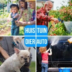 Strex Flexibele Tuinslang 15M Met Sproeikop - Uitrekbaar - Incl. Koppelingen, Ophanghaak & Opbergzak -Tuinartikelen Winkel 1200x1200 671