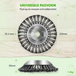 Merkloos SlimShop Onkruidborstel - Bosmaaier Grastrimmer - Onkruid - Onkruidkrabber - Voegenborstel - Onkruidverwijderaar - Max 10.000 Toerental P/m - 20CM -Tuinartikelen Winkel 1200x1200 885