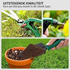 Tuinierset 10 Delig Met Complete Gereedschapskoffer Set Inclusief Tuinschaar, Handschep, Handhark, Plantenspuit, Haakvormige Voegenkrabber, Bloemenschepje, Bloemenschaar, Grasschaar En Heggenschaar -Tuinartikelen Winkel 1200x1200 907