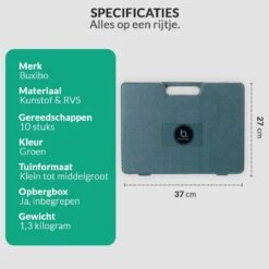 Tuinierset 10 Delig Met Complete Gereedschapskoffer Set Inclusief Tuinschaar, Handschep, Handhark, Plantenspuit, Haakvormige Voegenkrabber, Bloemenschepje, Bloemenschaar, Grasschaar En Heggenschaar -Tuinartikelen Winkel 1200x1200 912