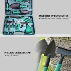 Tuinierset 10 Delig Met Complete Gereedschapskoffer Set Inclusief Tuinschaar, Handschep, Handhark, Plantenspuit, Haakvormige Voegenkrabber, Bloemenschepje, Bloemenschaar, Grasschaar En Heggenschaar -Tuinartikelen Winkel 1200x1200 913