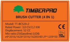 TIMBERPRO – 2in1 - Bosmaaier - Kantenmaaier - Benzine - 52 Cc - Draad En Mes - 3,0 PK -Tuinartikelen Winkel 1200x721 4