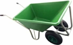 Kruiwagen Met Dubbel Luchtwiel Stal Eco Groen 160 Liter -Tuinartikelen Winkel 1200x741 3