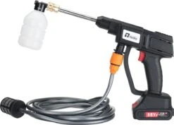 Merkloos Elektrische Accu-Hogedrukreiniger - 20Bar - Multifunctioneel Mondstuk - Draagbaar Oplaadbaar Snoerloos - Reinigingsspuitpistool - Met Rijke Accessoires - Voor Makita 18V-batterij - Voor Auto, Tuin, Terras, Raam (Zwart) -Tuinartikelen Winkel 1200x858 3
