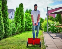 Einhell Strooiwagen GC-SR 12 (12 L - 45 Cm Strooibreedte - Dubbele Duwstang - Kliksluiting Aan Beide Zijden - Verstelhendel - Corrosiebestendige Rol - Behuizing Van Breukvast Kunststof) -Tuinartikelen Winkel 1200x949