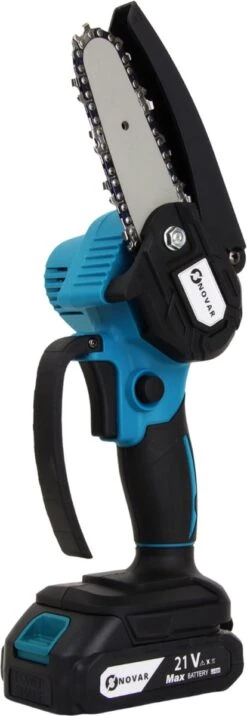 NovarGarden® Mini Kettingzaag NG1 - Met 2x Accu - Takkenzaag - Snoeizaag - Electrisch - Handzaag - Boomzaag - 21V -Tuinartikelen Winkel 414x1200