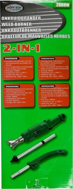 Hofftech Weed Burner Elektrische Onkruidbrander - 2000W - Max. 600 °C - BBQ Aansteker -Tuinartikelen Winkel 464x1200